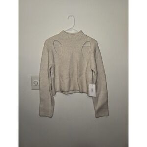 Revolve Stitches & Stripes Cutout Sweater Size‎ S Color Clalk NWT